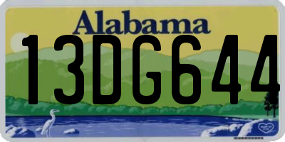 AL license plate 13DG644