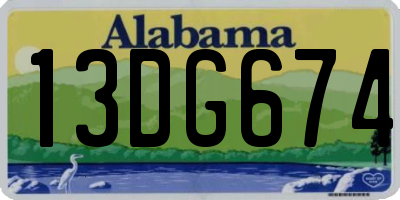 AL license plate 13DG674