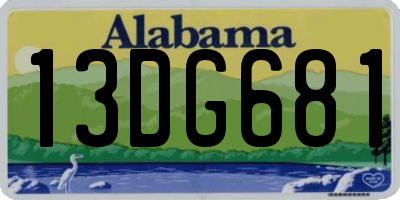 AL license plate 13DG681