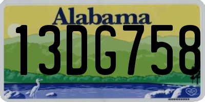 AL license plate 13DG758