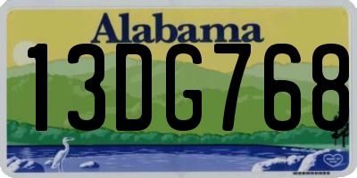 AL license plate 13DG768