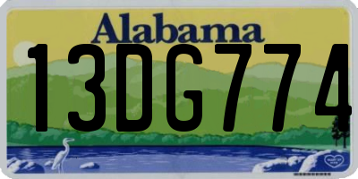 AL license plate 13DG774