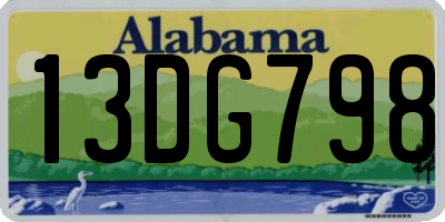 AL license plate 13DG798
