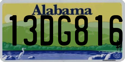AL license plate 13DG816