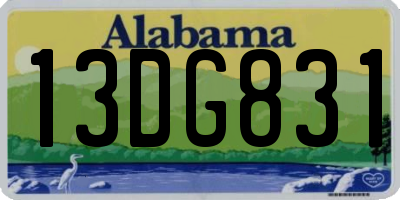 AL license plate 13DG831