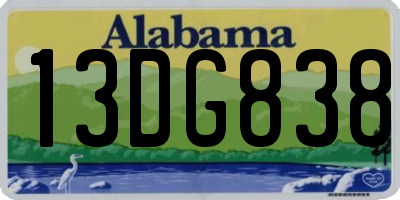 AL license plate 13DG838
