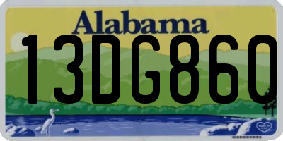 AL license plate 13DG860