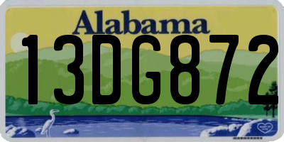 AL license plate 13DG872