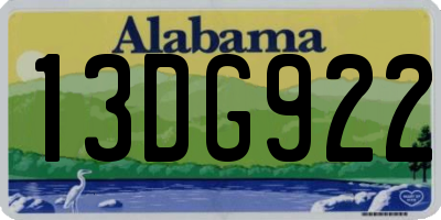 AL license plate 13DG922