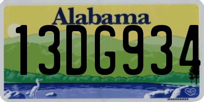 AL license plate 13DG934