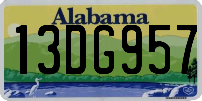 AL license plate 13DG957