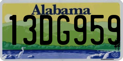 AL license plate 13DG959