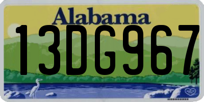 AL license plate 13DG967