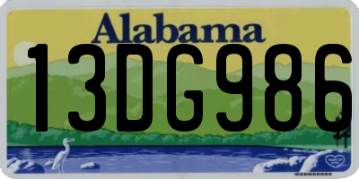 AL license plate 13DG986