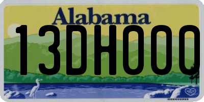 AL license plate 13DH000