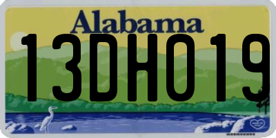 AL license plate 13DH019