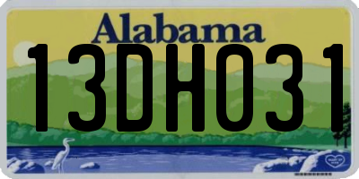 AL license plate 13DH031