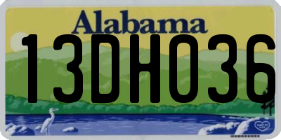 AL license plate 13DH036