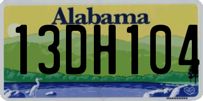 AL license plate 13DH104