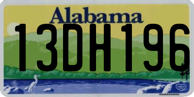 AL license plate 13DH196