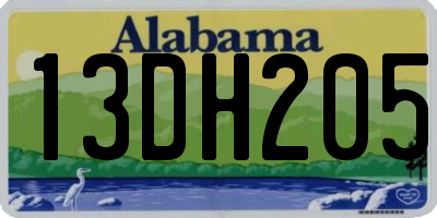 AL license plate 13DH205