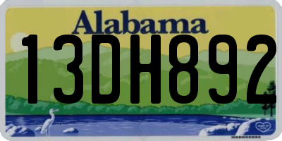 AL license plate 13DH892