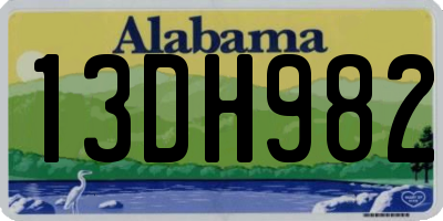AL license plate 13DH982