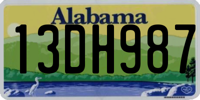 AL license plate 13DH987