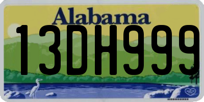 AL license plate 13DH999