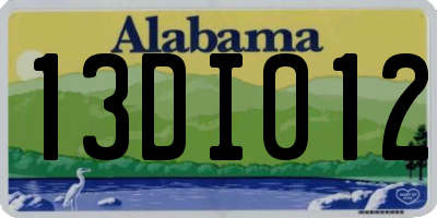 AL license plate 13DI012