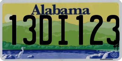 AL license plate 13DI123