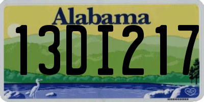 AL license plate 13DI217