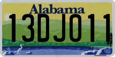 AL license plate 13DJ011