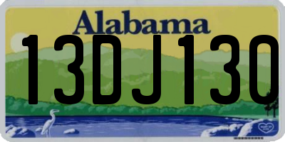 AL license plate 13DJ130