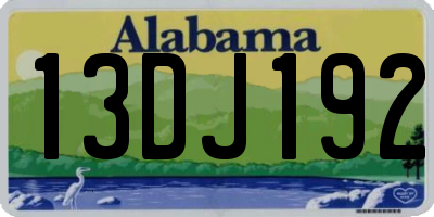 AL license plate 13DJ192