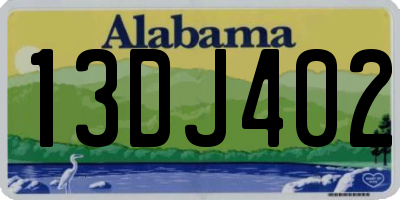 AL license plate 13DJ402