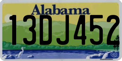 AL license plate 13DJ452