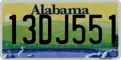 AL license plate 13DJ551