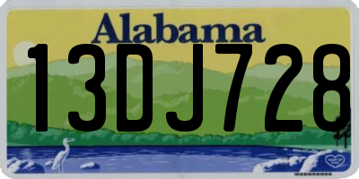 AL license plate 13DJ728