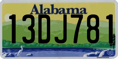 AL license plate 13DJ781
