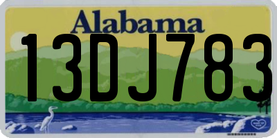AL license plate 13DJ783