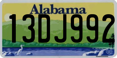 AL license plate 13DJ992