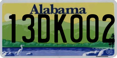 AL license plate 13DK002