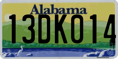 AL license plate 13DK014