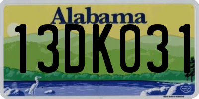 AL license plate 13DK031