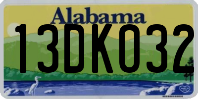 AL license plate 13DK032
