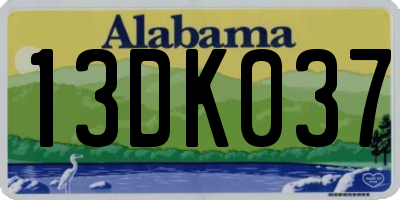 AL license plate 13DK037