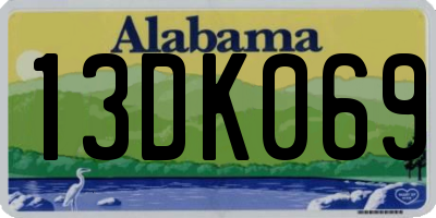 AL license plate 13DK069