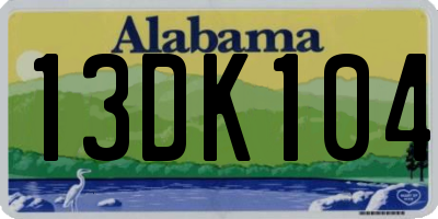 AL license plate 13DK104