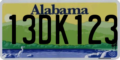 AL license plate 13DK123